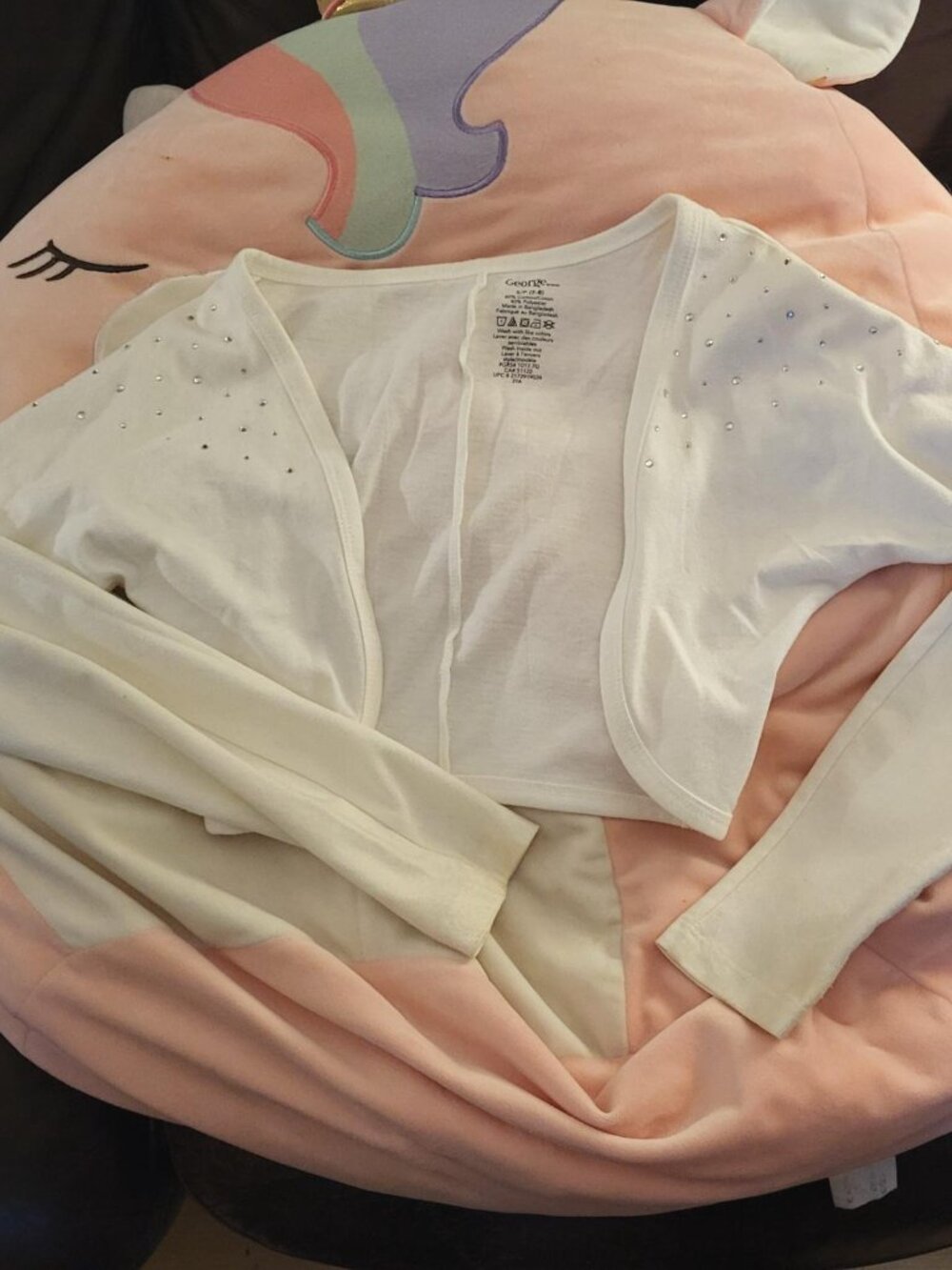 GEORGE Girl's longsleeve mini sweater open button  Size 7-8